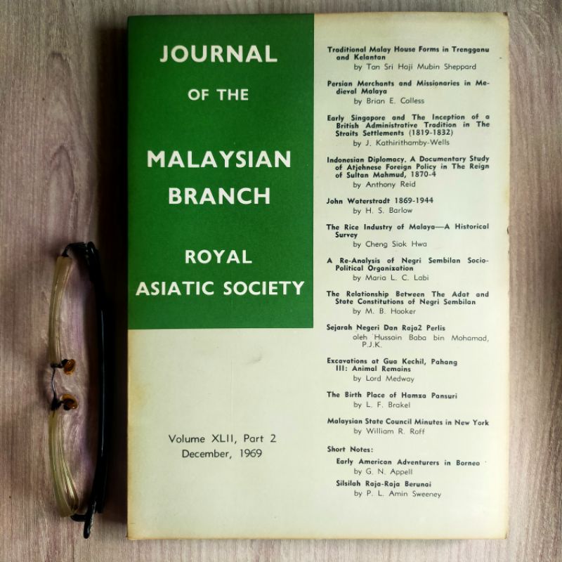 PSBL [Collector JMBRAS 1969] SEJARAH NEGERI & RAJA PERLIS, HAMZAH FANSURI, TRADITIONAL MALAY HOUSE, PERSIAN & MISSIONARY