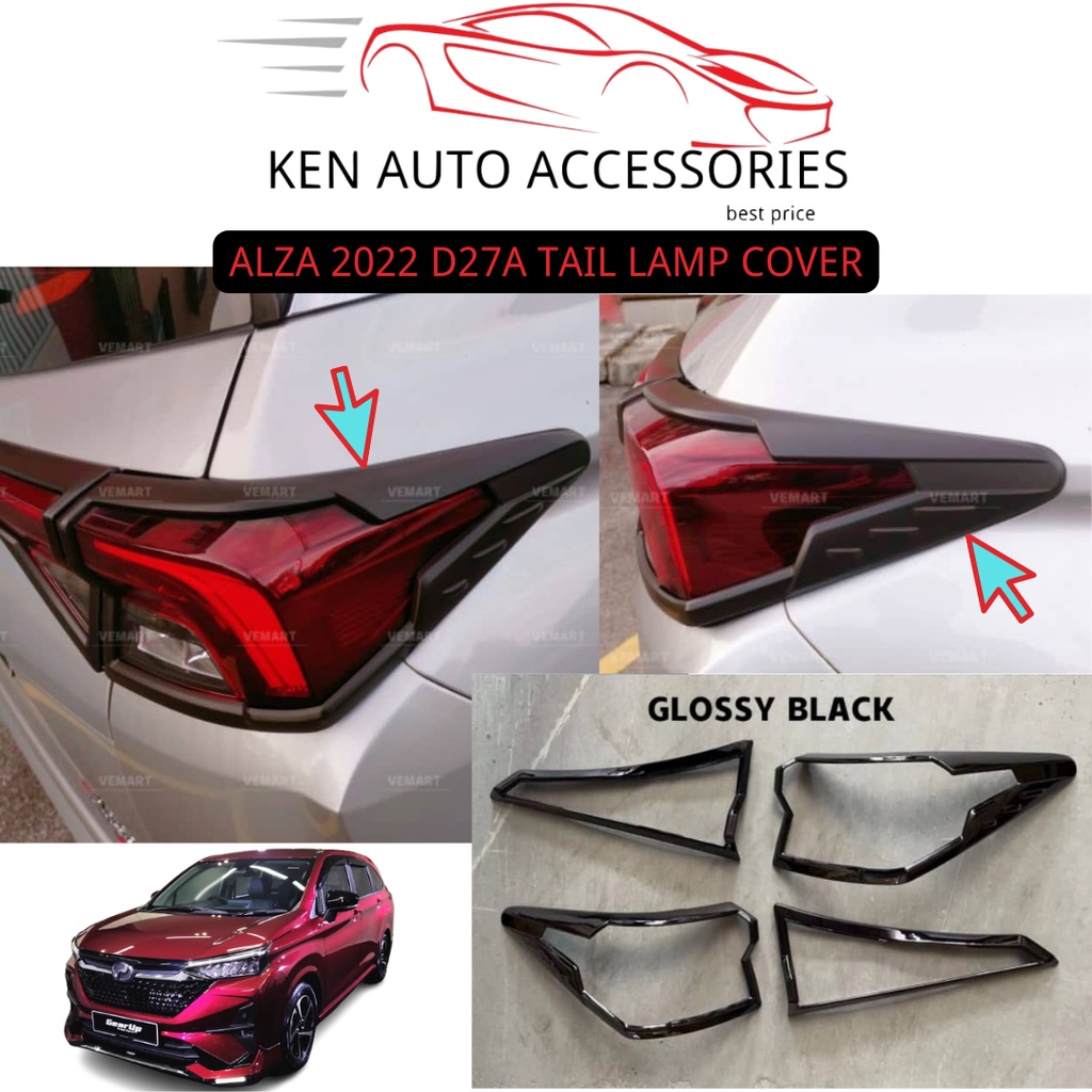 ALZA 2022 D27A TAIL LAMP COVER / GLOSSY BLACK, CHROME COLOR TAIL LAMP