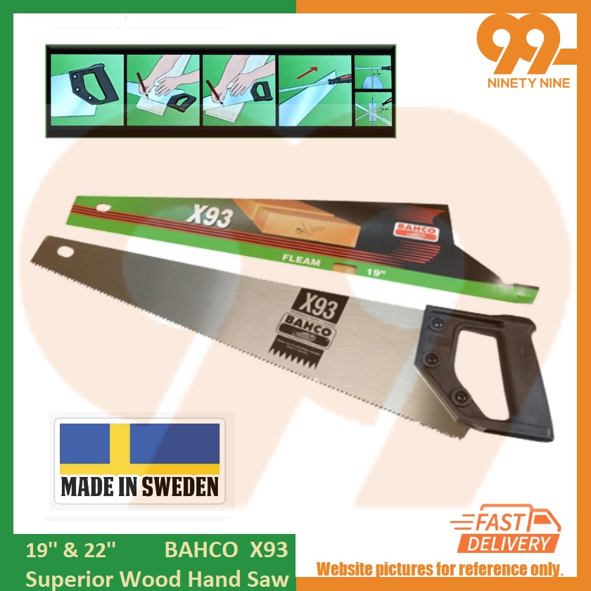 BAHCO 19in & 22in Superior Wood Hand Saw / Gegaji Kayu Tangan X93 [100 ORIGINAL] Shopee Malaysia
