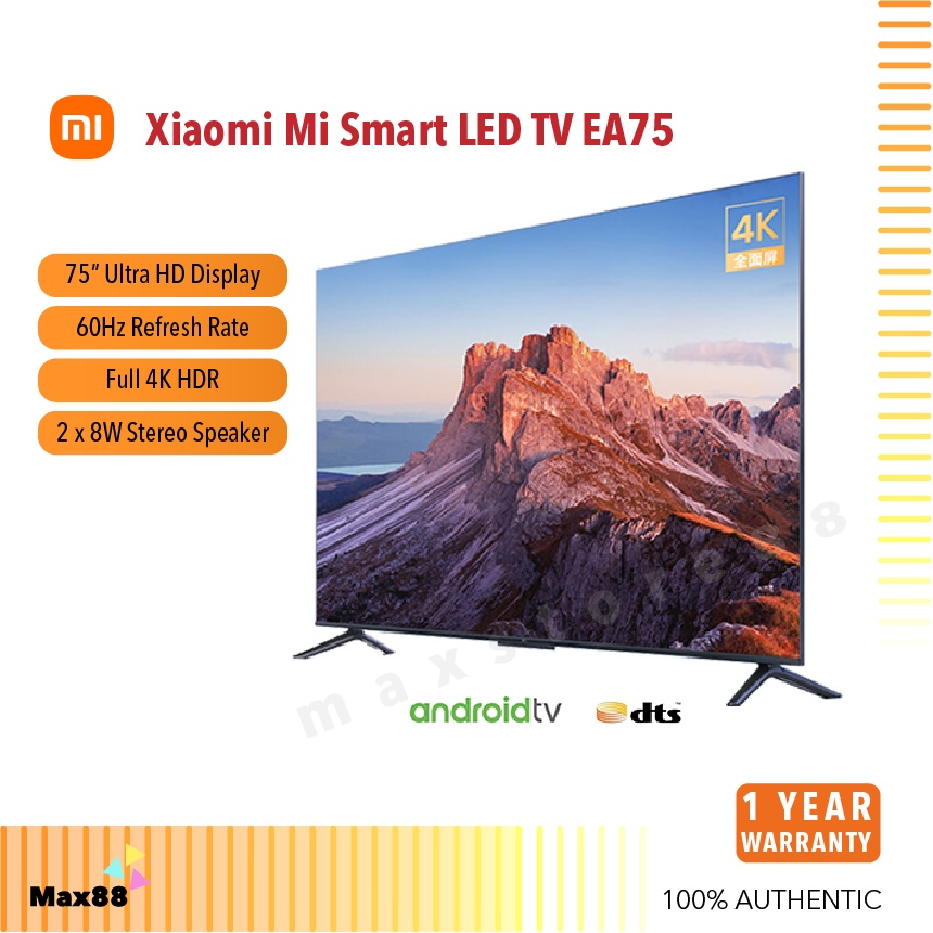 Xiaomi Mi TV LED TV EA75/A75 Model 4K Android Smart TV UHD Chinese Version (75")