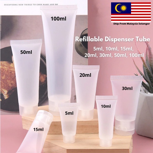 8 Size Refillable Travel Set Plastic Tube Soft Bottle Squeeze Empty Cosmetic Cream Emulsion Lotion Packaging Container
