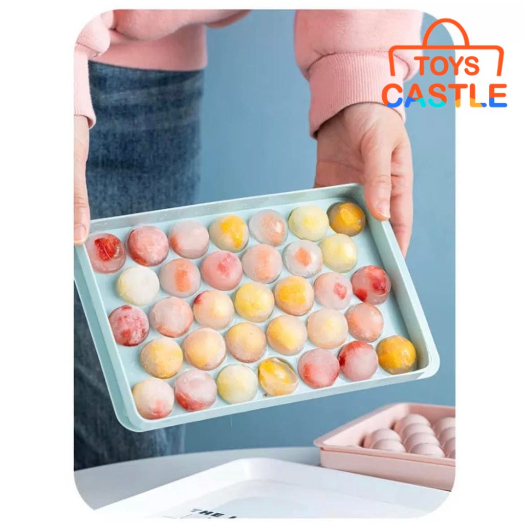 [Fast Shipping] Ice Cube Maker Plastic Tray Round Ball Shape 33 Grids Food Grade Sphere Mould Cocktails 制冰机塑料托盘