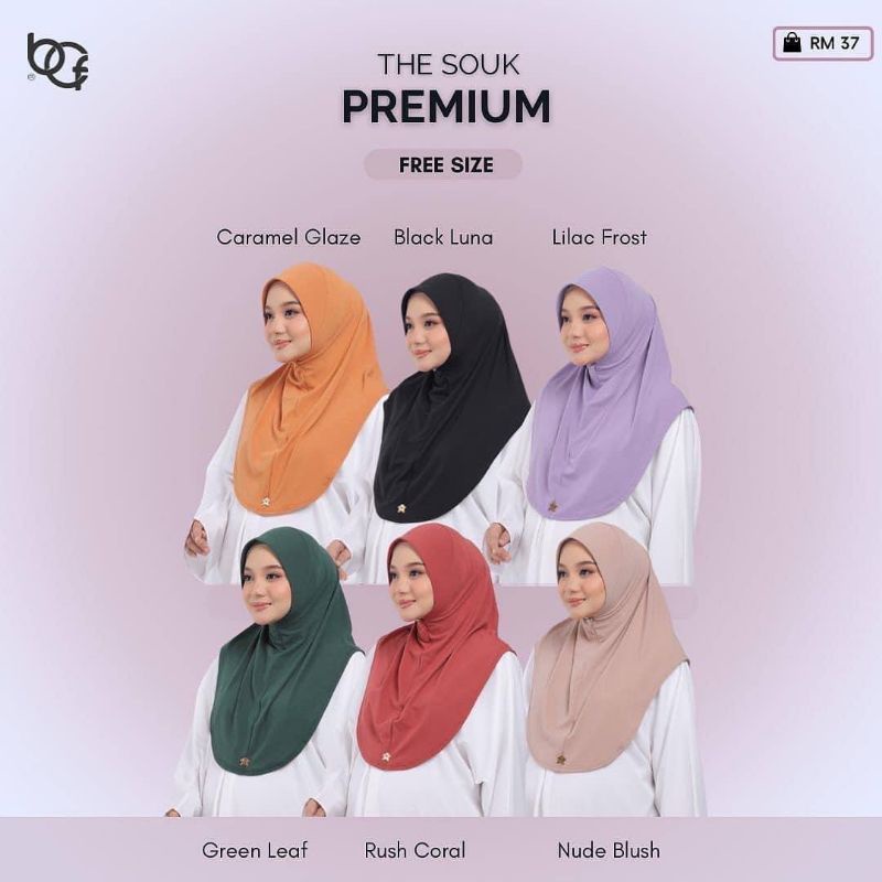 Tudung Souk Premium Freesize & L 