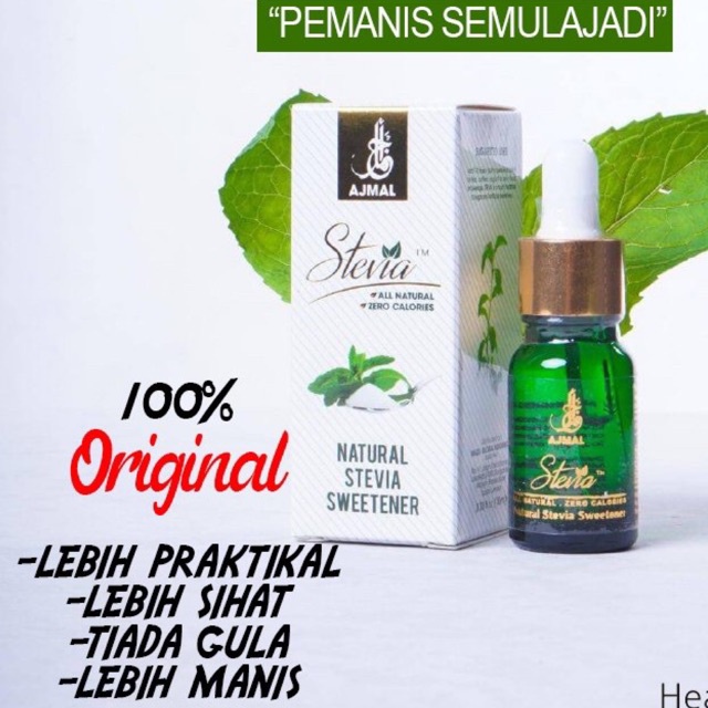STEVIA AJMAL Titis (10ml) Original Stevia Pengganti Gula Tanpa Pengawet