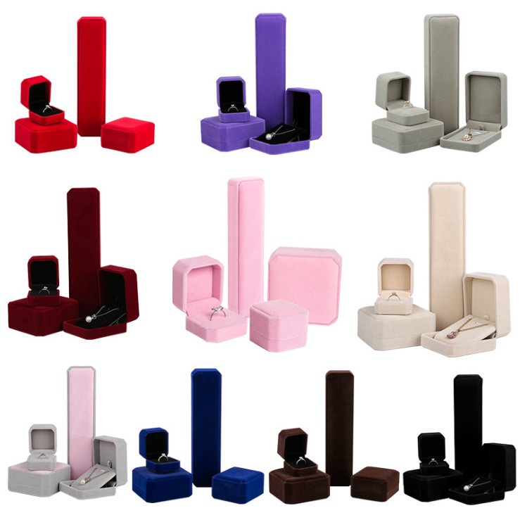 Kotak Cincin Rantai Gelang Baldu Ring Earring Charm Necklace Pendant Velvet Display Box Jewellery Wedding Kahwin Tunang