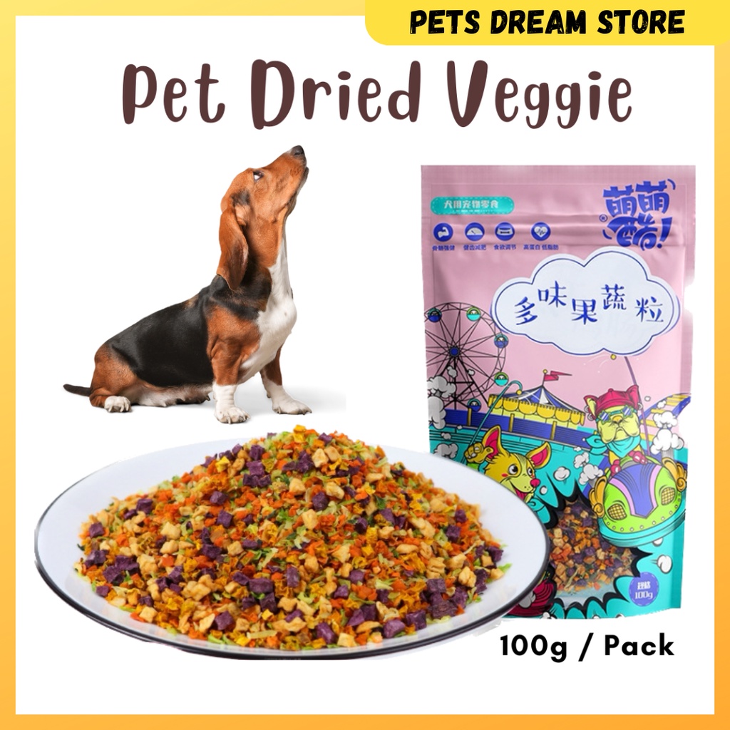 Pet Dried Veggie 100g Dog healthy snack Dog natural food seasoning mix veggie high vitamin fiber diet sweet potato