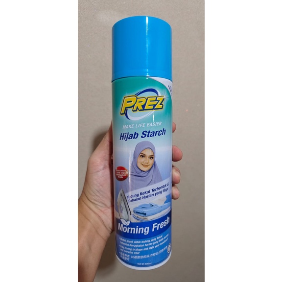 PREZ Hijab Starch Morning Fresh 500ml Pembantu Seterika (pos pantas, stok sedia ada)