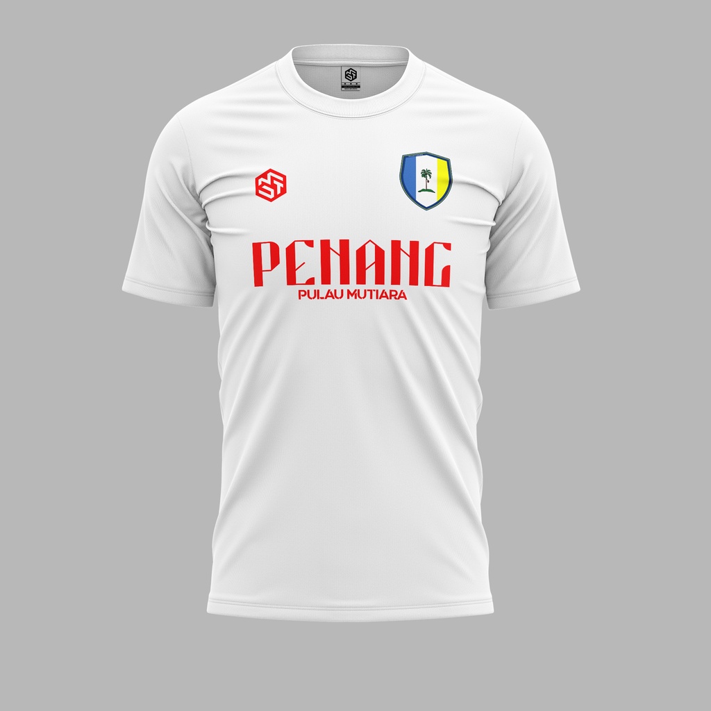 [READY STOCK] Pulau Pinang Pulau Mutiara Jersi White/Red  - Jersey Roundneck