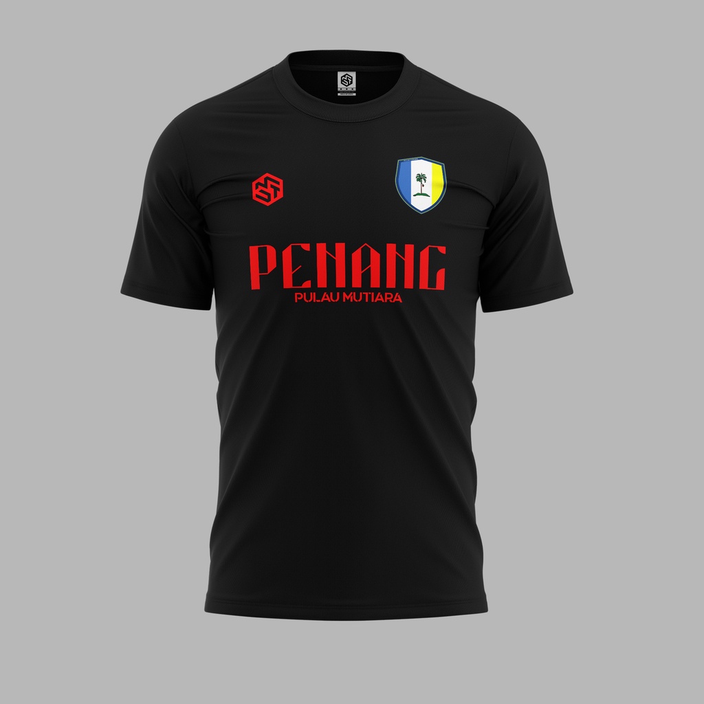 [READY STOCK] Pulau Pinang Pulau Mutiara Jersi Black/Red - Jersey Roundneck