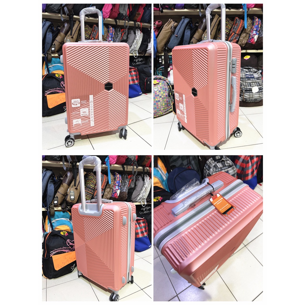 Giordano Stylish ABS Hard Case Lightweight 4 Wheels Trolley Travel