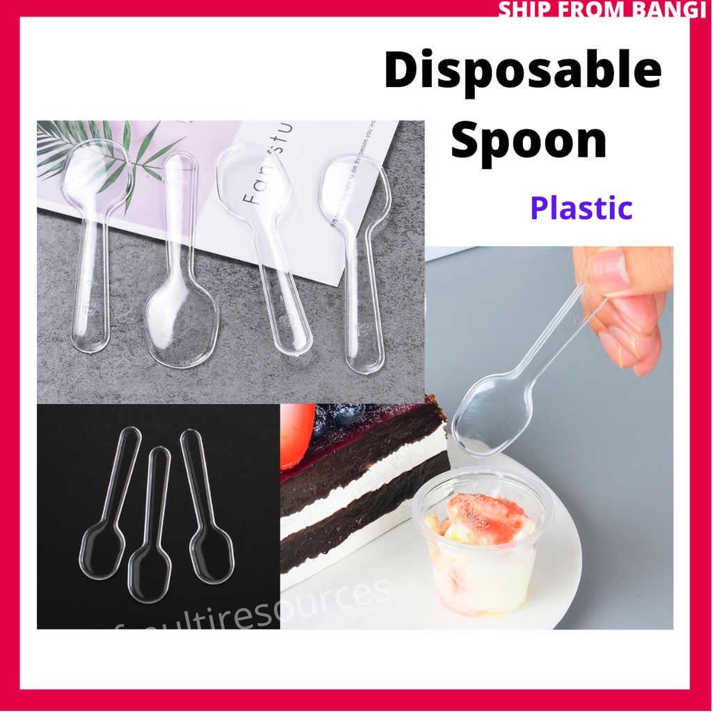 Disposable Clear Spoon Jelly Yogurt Ice Cream Mini Spoon / Sudu Plastic