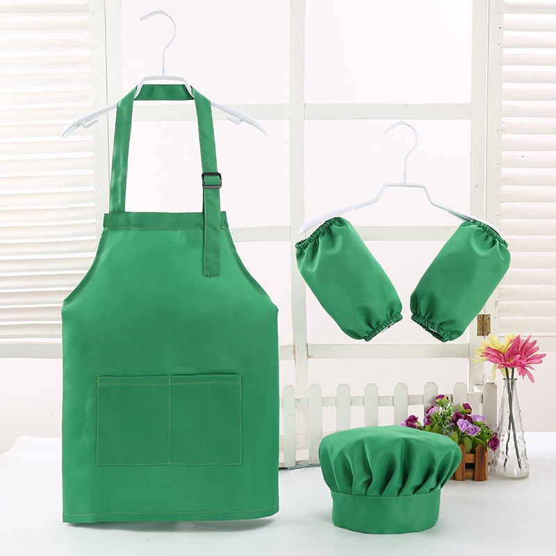 . Topi chef kanakkanak dan apron tiga keping set pembakar kanakkanak