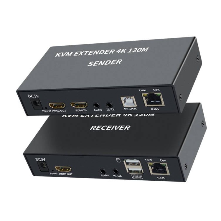 4K HDMI USB KVM Extender 120M over Cat6 KVM Extender HDMI to RJ45 Over ...