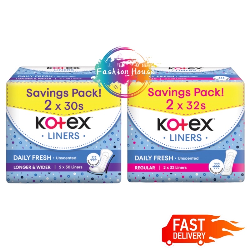 Kotex Liners Longer & Wider Scented Daun Sirih (30's x 2 Packs