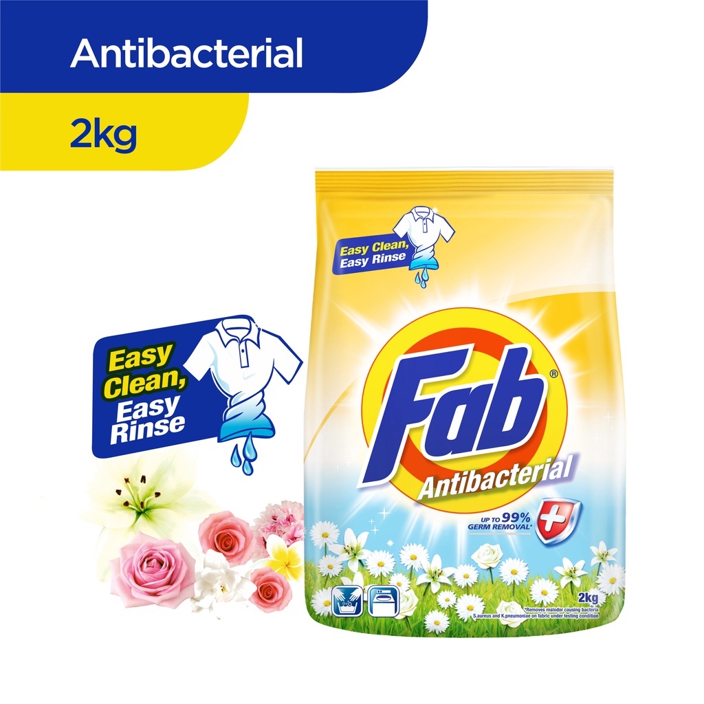 Fab Anti Bacterial Laundry Detergent Powder (2kg) Shopee Malaysia