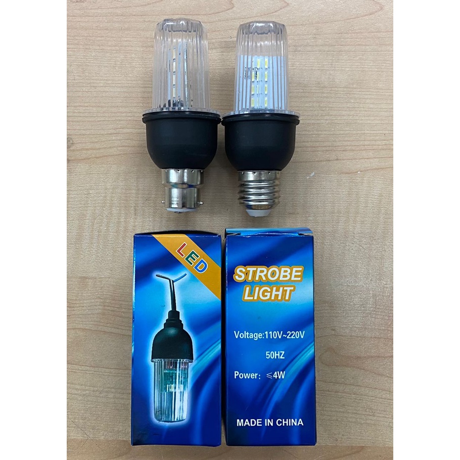 LED Strobe Light E27 / B22 Colour Light Bulb (Red/Yellow/Blue/Green/White)