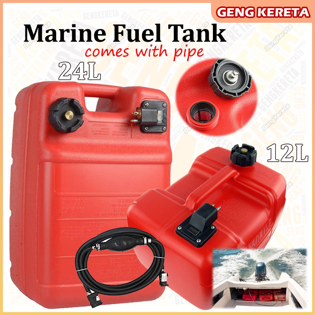 Marine Fuel Tank Boat Tank With Pipe Diesel Tank 12L 24L DIY Oil Tank