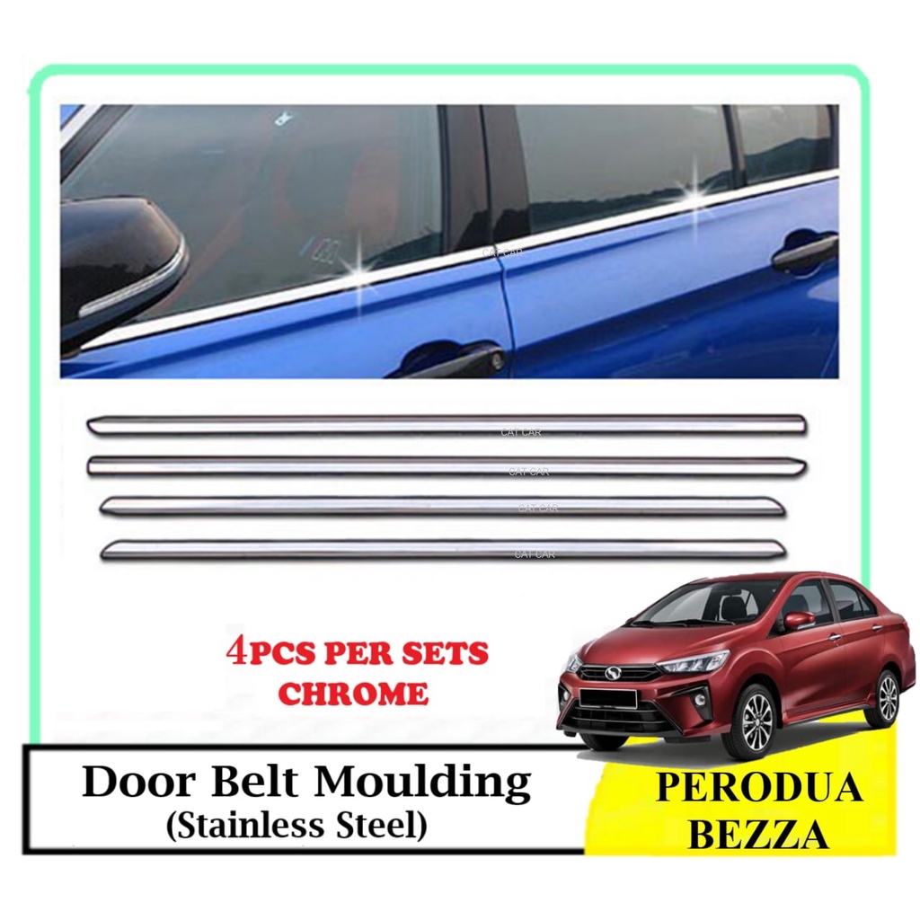 Perodua Bezza Window Trim Chrome Lining / Door Belt Moulding Shopee