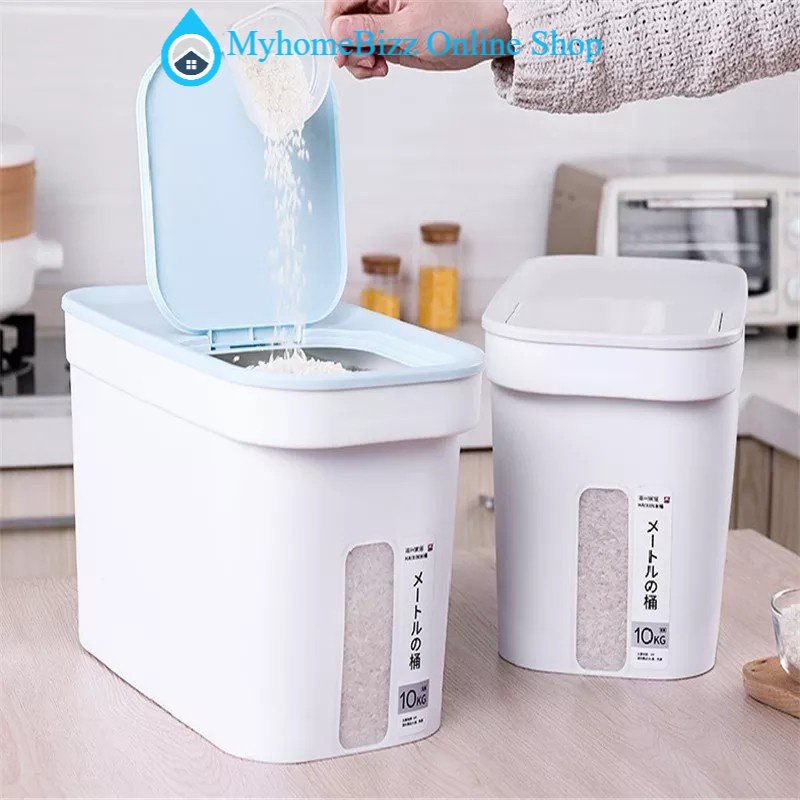 🌠READY STOCK🌠 10KG Rice Storage Multipurpose Rice Dispenser Storage Container Box With Rinsing Cup /Bekas Beras