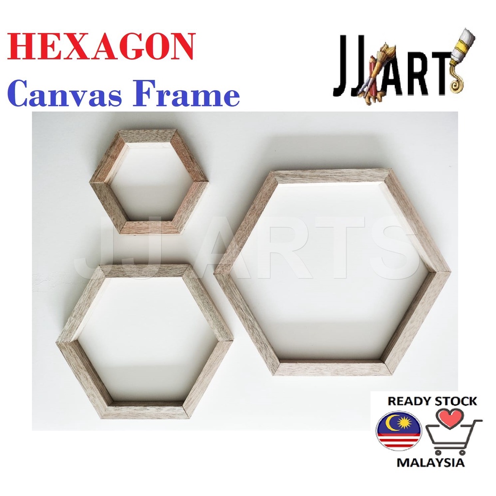 Hexagon Canvas FrameHexagon FrameWooden Hexagon FrameFrame Kayu