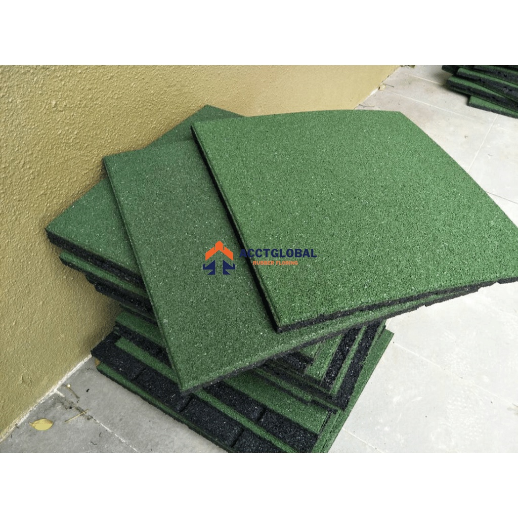 BEST SELLING 25MM GYM MATS PLAYGROUND SAFETY RUBBER MATS TILES GREEN