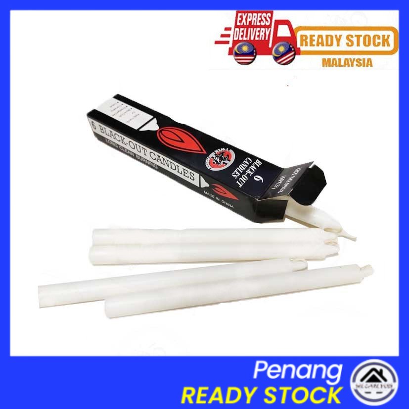 Wecareyou20 6PCS Long White Candle Lilin Putih Putih Lilin Jelita Lilin Jaya Household Candle Long Lasting Candle
