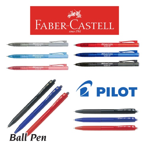 Faber Castell Click X5 X7 Ball Pen Faber Castell Ball Pen Pilot BP 1RT Ball Pen Pilot Ball