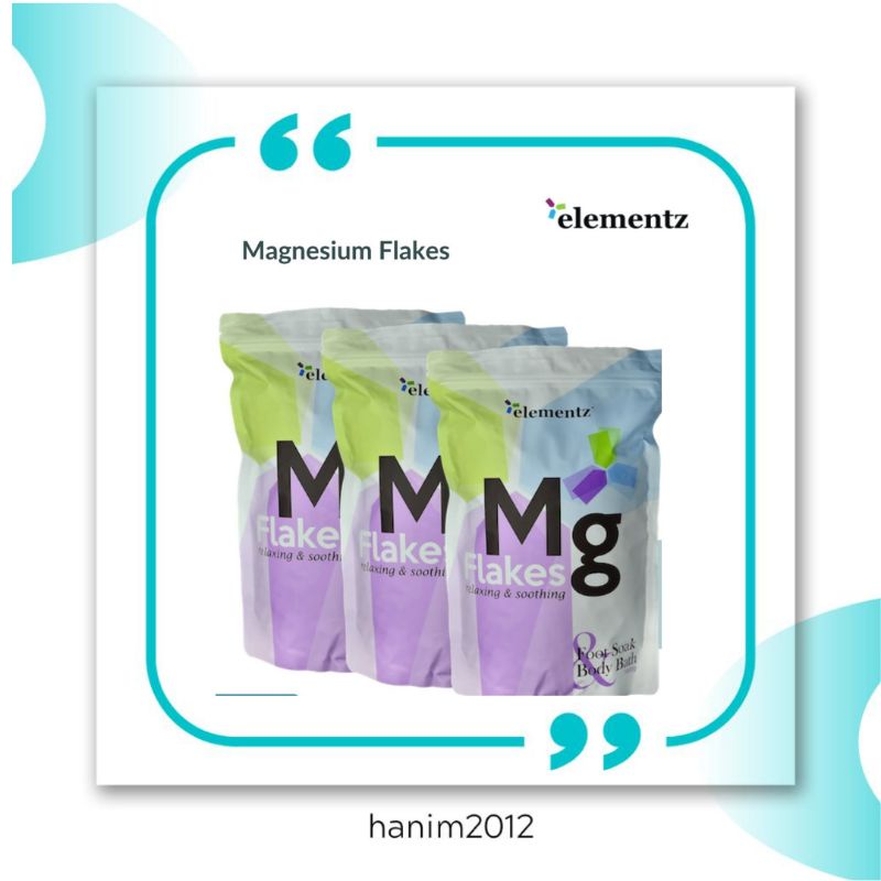Magnesium Flakes Elementz ( 1kg & 100gram) Shopee Malaysia