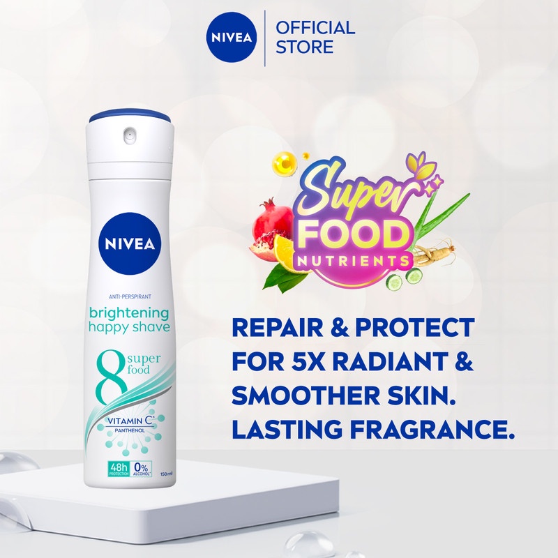 NIVEA Female Deodorant Extra Brightening Happy Shave Spray/ After Shave/ Fair Skin/ Brightening