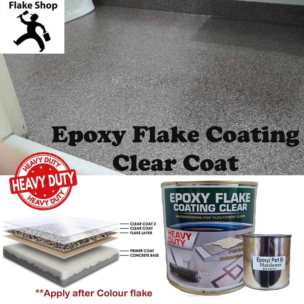 Epoxy Flake Clear Coat ( WITH HARDENER ) 1L / FOR FLAKE COLOUR EPOXY