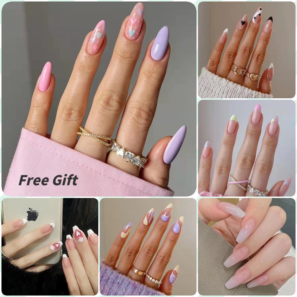 2022 Newest Fake nails Artificial Medium And Long Nail Teardrop False