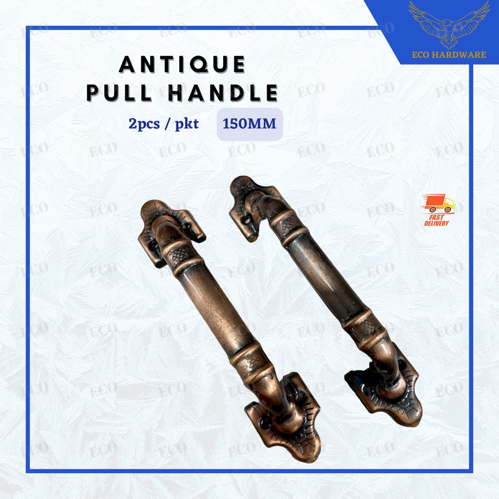 (2pcs)6” KCP Door Pull Handle Vintage Wardrobe Cabinet Drawer Knobs Pull Handle (Antique Red)拉手