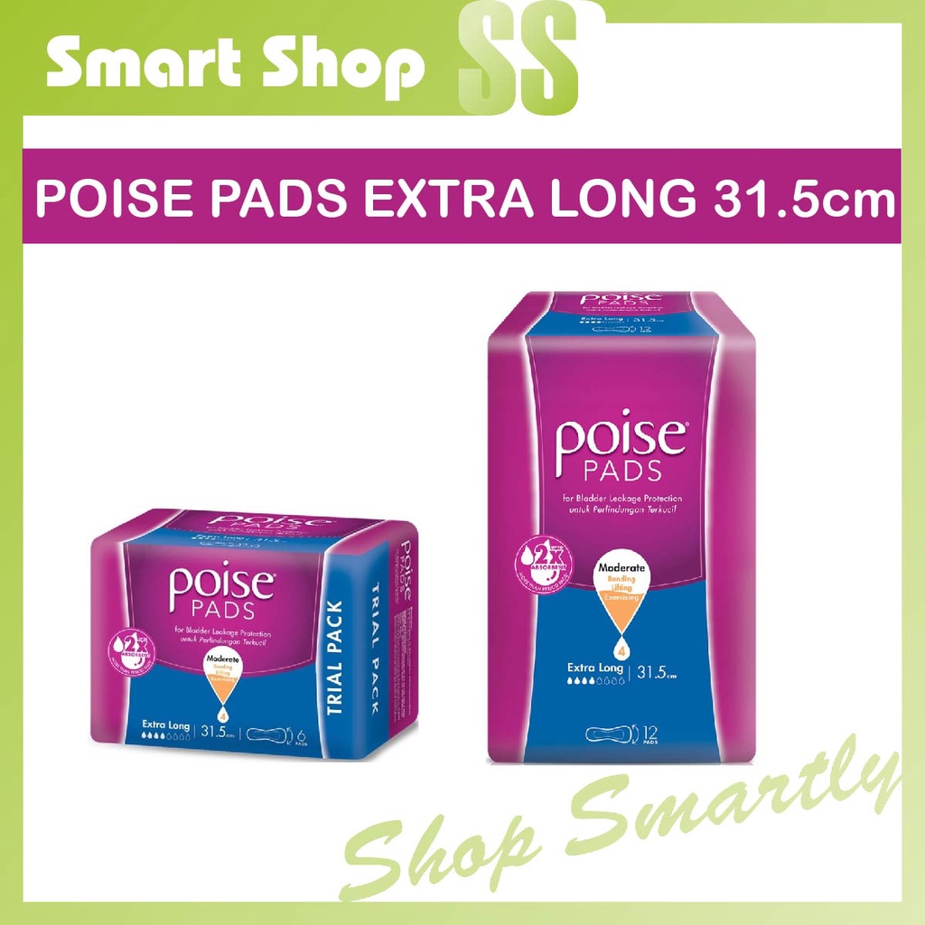 Poise Pads Extra Long Non Wing Incontinence/Adult Diapers (31.5cm-12 ...