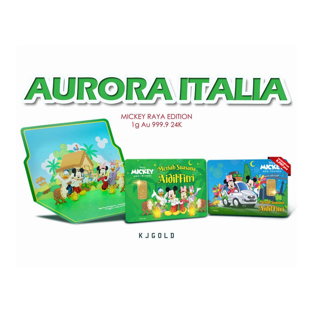 COMBO Mickey Raya by Aurora Italia - 2pcs 1g Au 999.9 24K gold bar