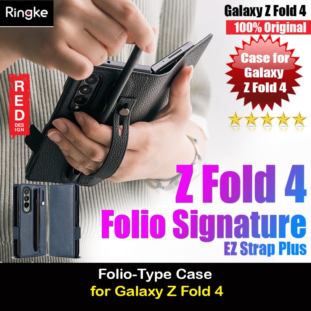 Ringke Folio Signature EZ Strap Plus PU leather Flip Case with Card Pen