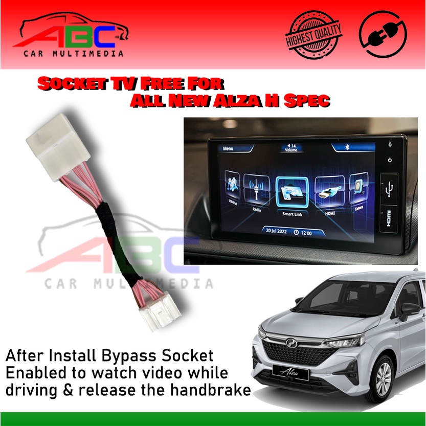 Perodua Alza H Spec 2022 TV Free Bypass socket Video In motion enabled