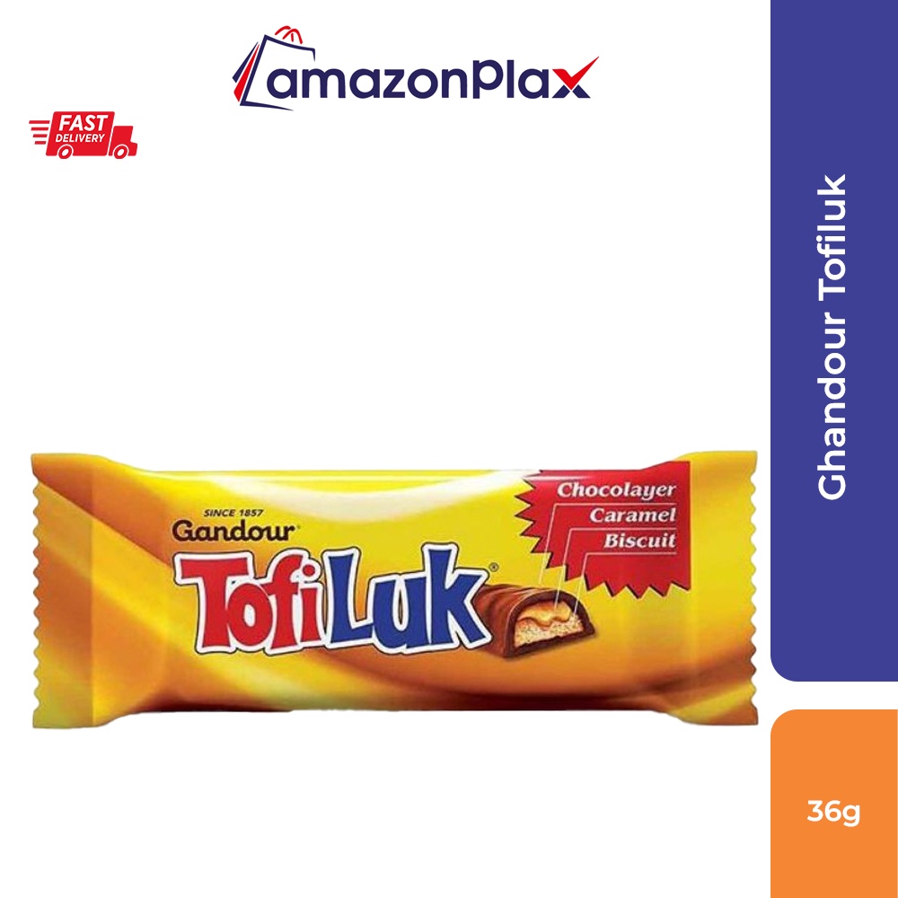Tofiluk Chocolate King Size (36g) 100 Halal Biscuit Bar and Caramel in