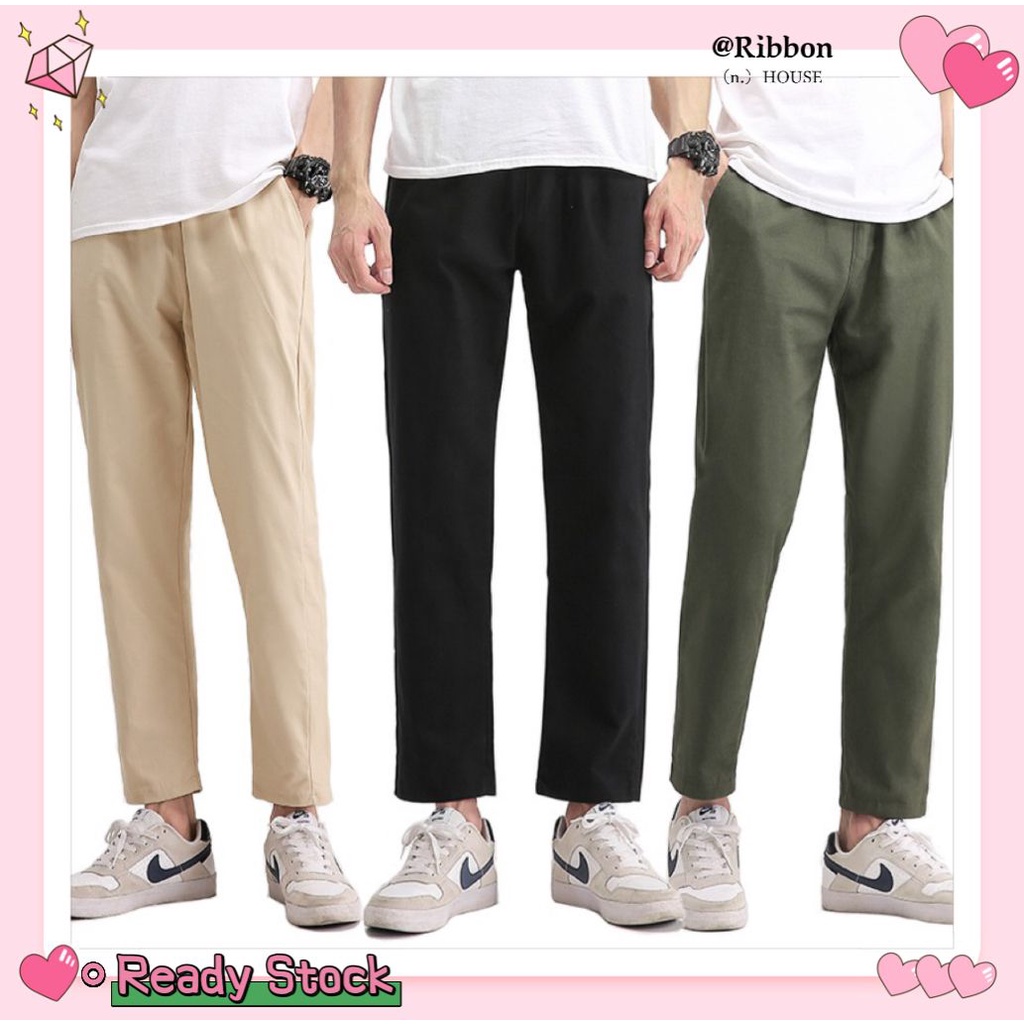 【Stok Sedia】S-8XL Seluar Ringan Gaya Perniagaan British Seluar Panjang Selesa Slim Seluar Kasual Kerja Selesa Slim