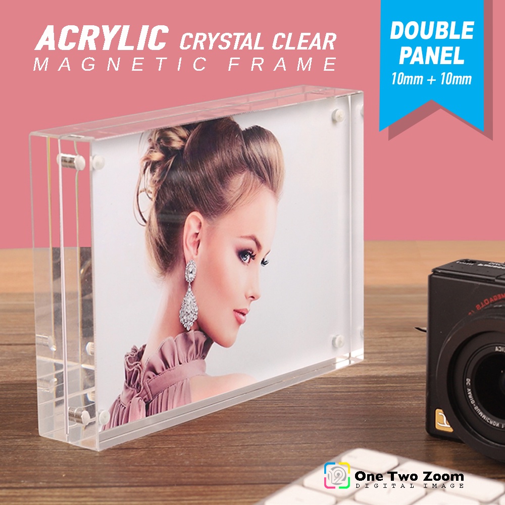 Crystal Clear Acrylic Photo Frame Double Panel Acrylic 20mm Frameless