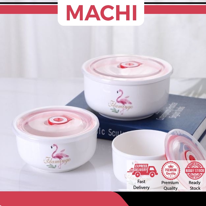 Ceramic Bowl Set with Airtight Lid Mangkuk Seramik Kedap Utara Airtight