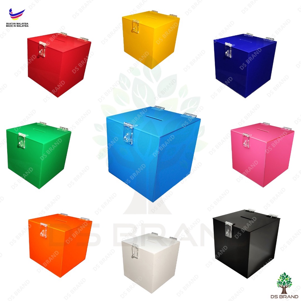 Color Donation Box / Money Box. Made from Grade A Material (150mm)