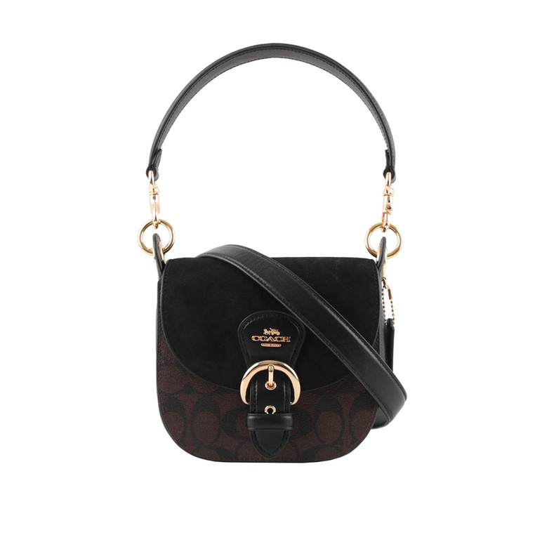 Coach Kleo Shoulder Bag 17 In Signature Canvas Dark Brown Shopee