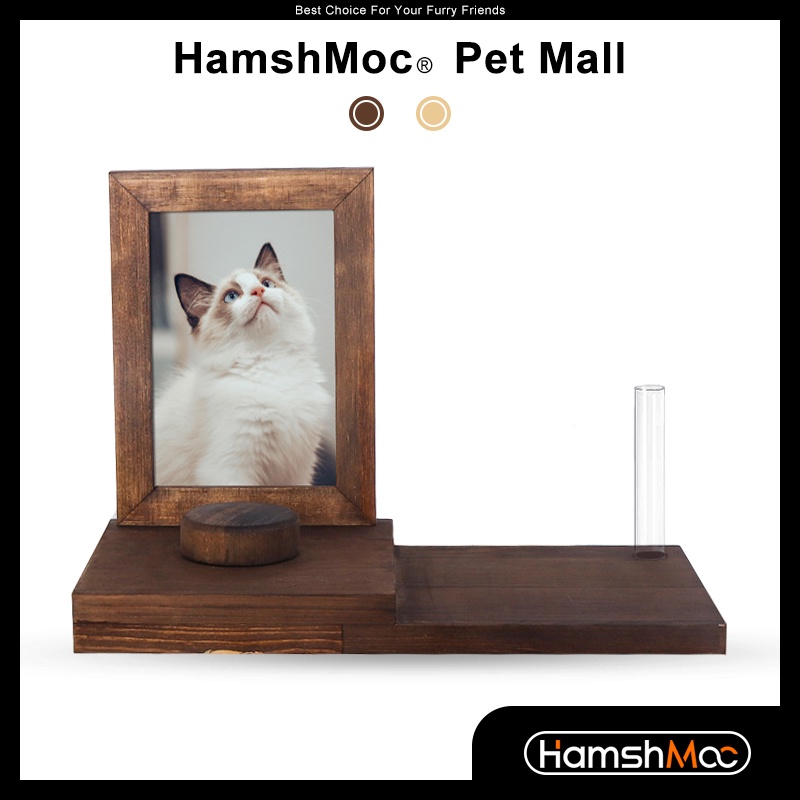 HamshMoc Wood Pet Picture Frame Sympathy Pet Memorial Frame with Glass Display on Tabletop Keepsake Photo Gifts for Pet Loss of Dog Cat Pet