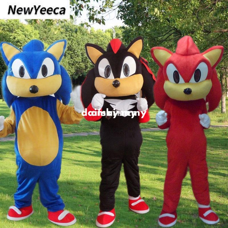 New Black Sonic the Blue Hedgehog Mascot costume Red Sonic Mascot