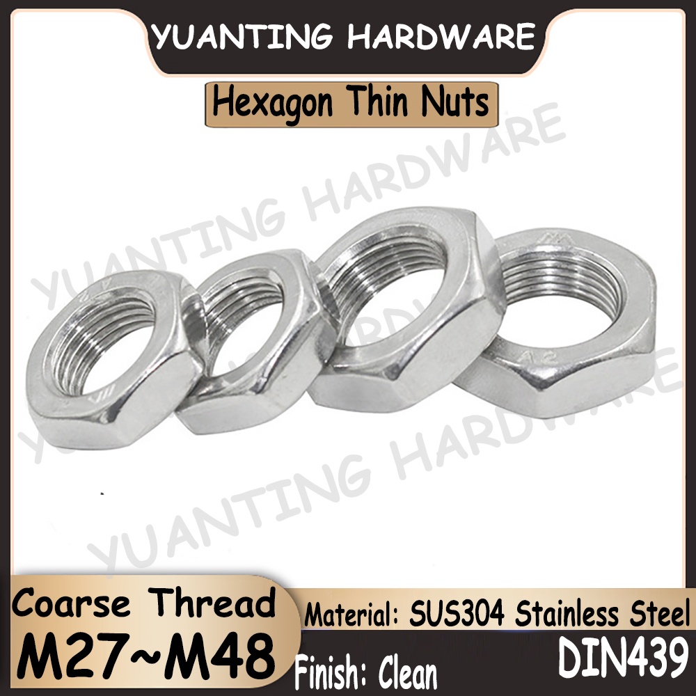 DIN439 GB6173 SUS304 Stainless Steel Hexagon Thin Nuts Chamfered with