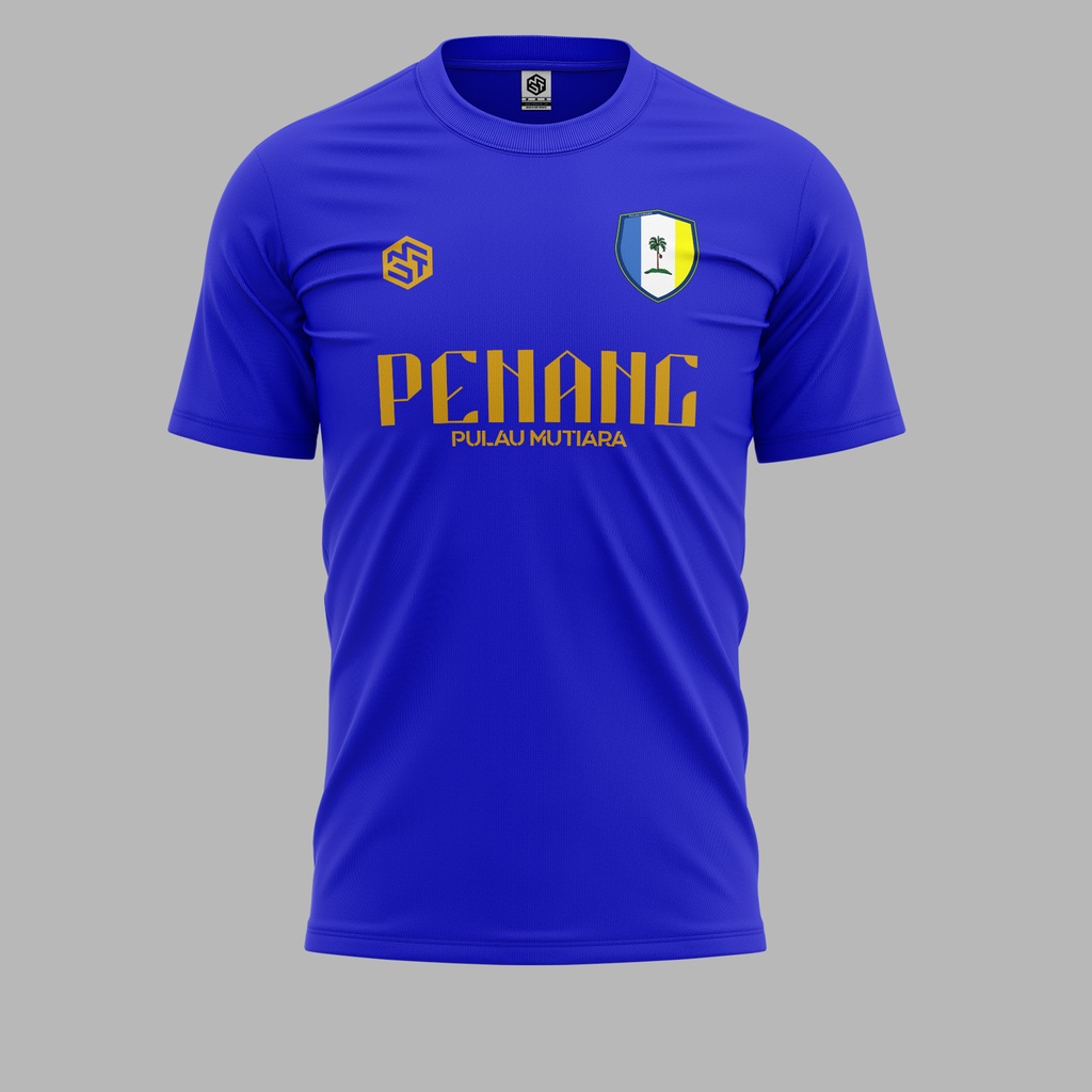 [READY STOCK] Pulau Pinang Pulau Mutiara Jersi Blue/Gold - Jersey Roundneck