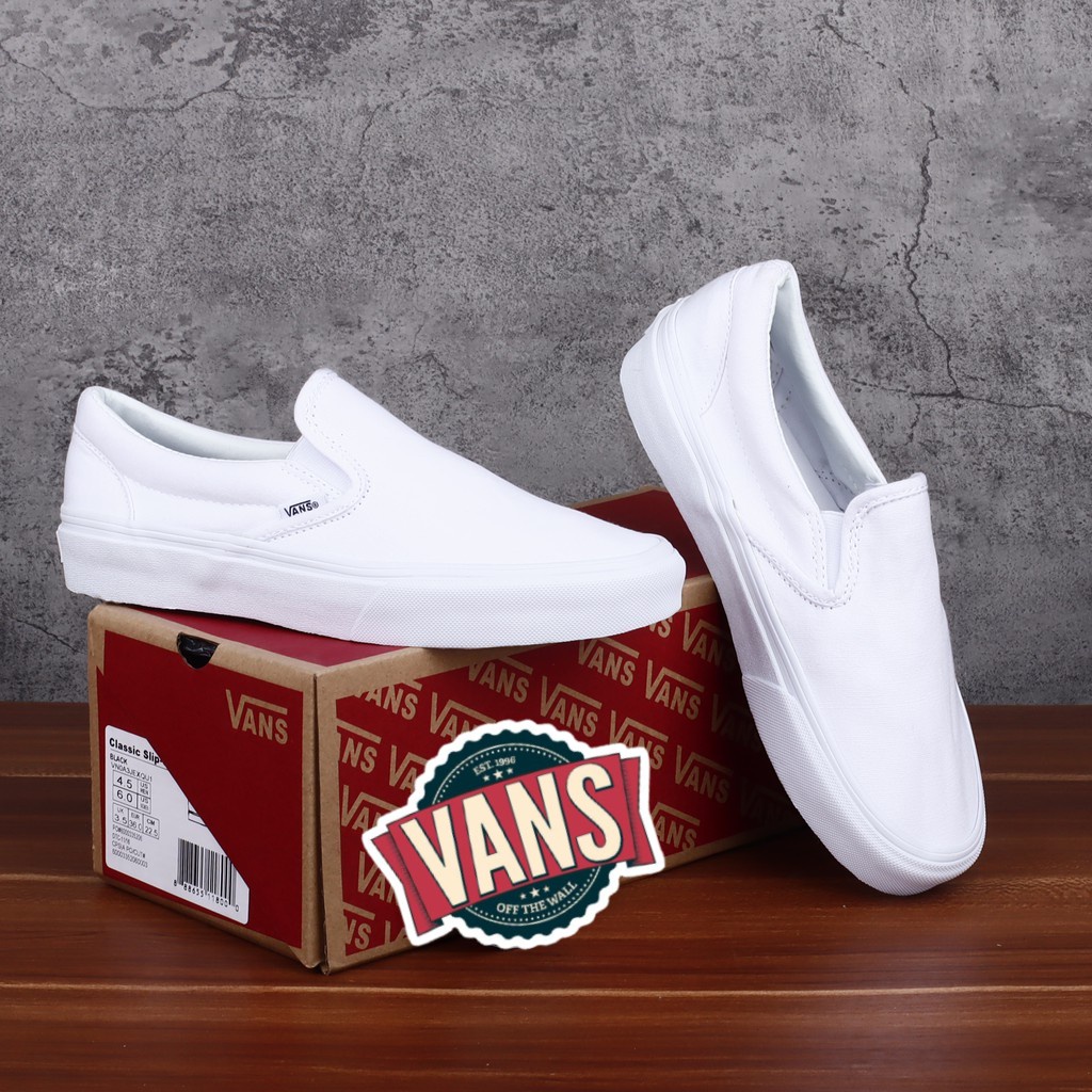 Men's Shoes VANS SLIP ON FULL WHITE PREMIUM Women Shoes SLIP ON ALL