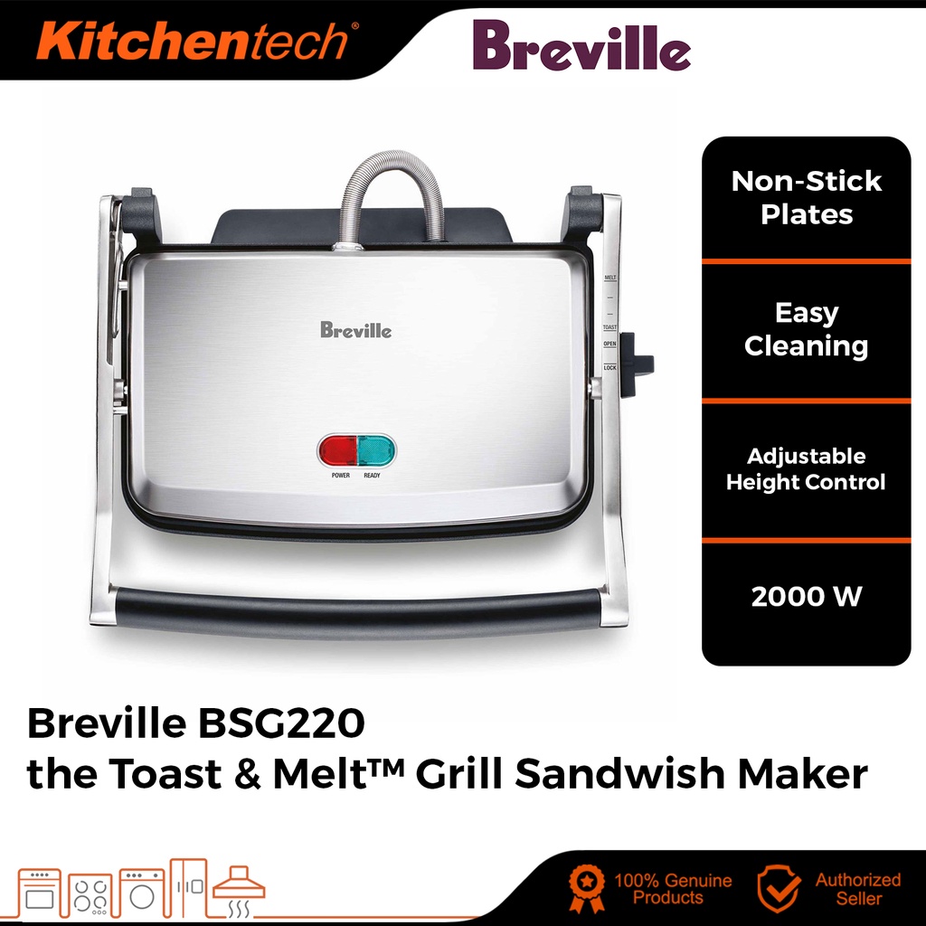 Breville BSG220 the Toast & Melt™ Grill & Sandwich Maker Non-stick Plate