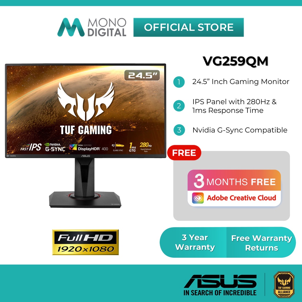 ASUS TUF Gaming VG259QM 24.5" HDR Gaming Monitor w/ FHD (24.5