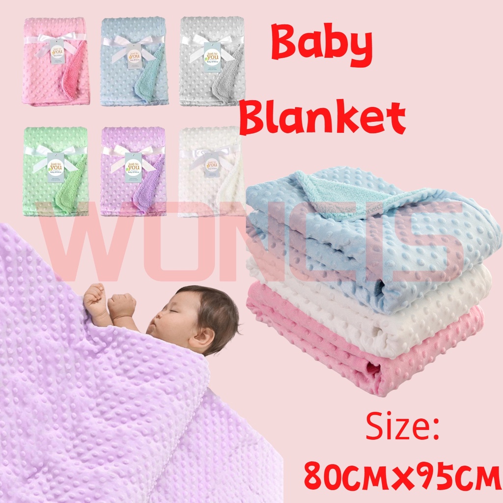 Infant Baby Newborn Baby Blanket Soft Lightweight Dotted Fleece Blanket 宝宝安抚豆豆被毯